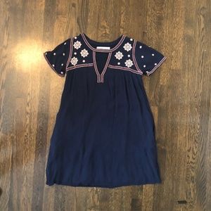 Abercrombie and Fitch Navy Embroidered Swing Dress